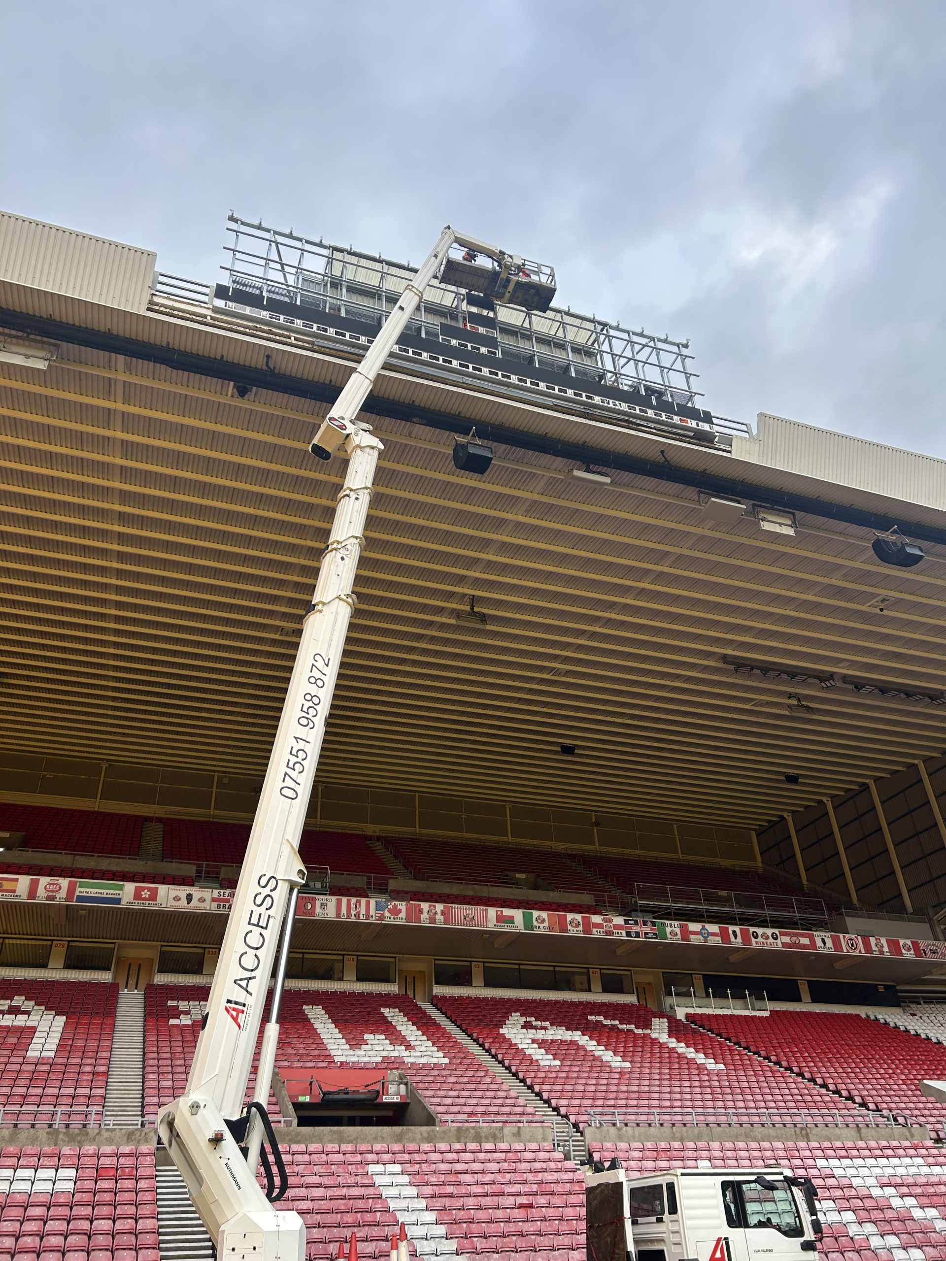 2x new LED scoreboards for Sunderland AFC, via willow communications