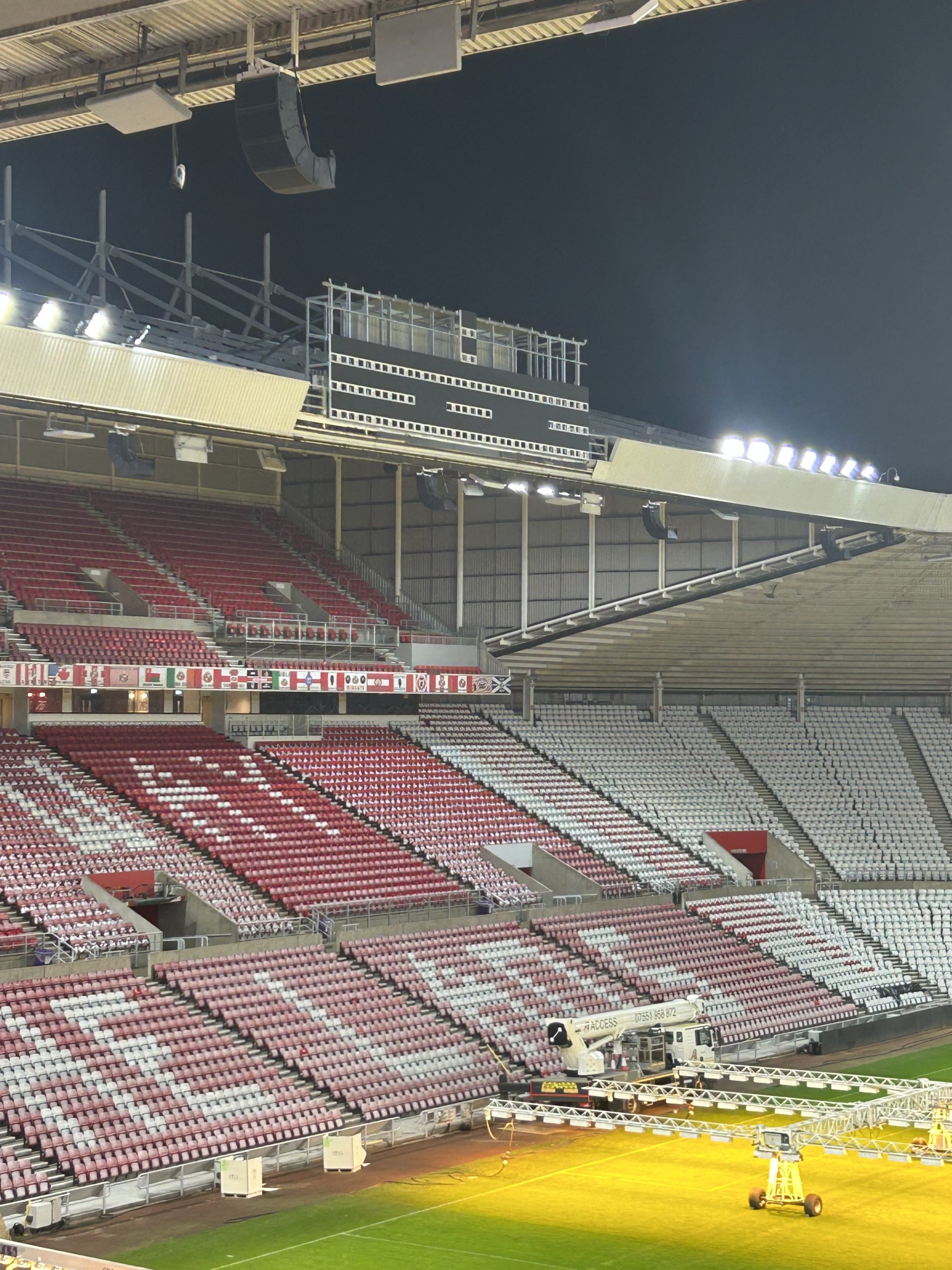 2x new LED scoreboards for Sunderland AFC, via willow communications